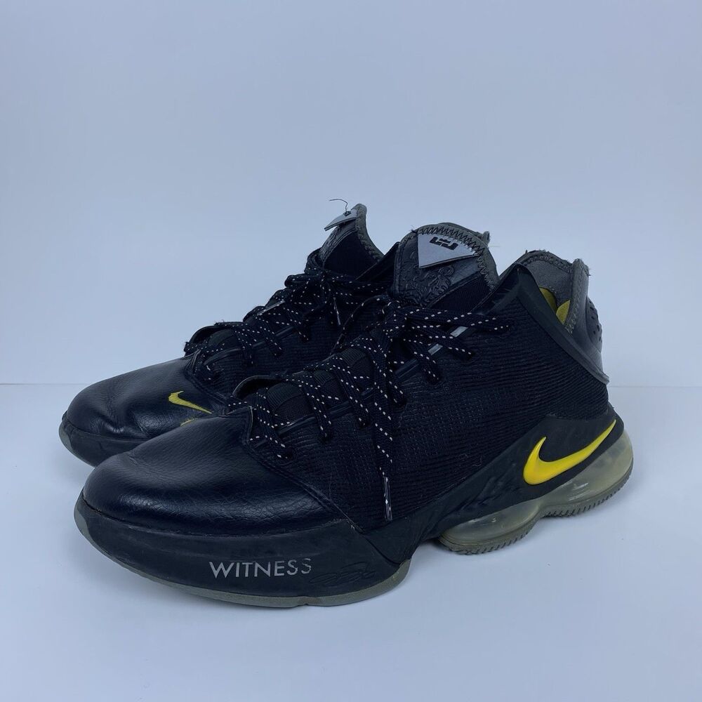 Nike LeBron 19 Low Shoes Witness Black University Gold DH1270-002 Men's Size 12